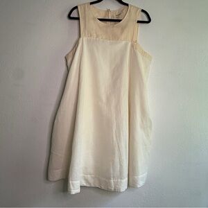 Porridge by Anthropologie Cream Sleeveless Dress, fully lined. Pockets! Sz L.
